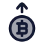 Bitcoinup icon with duotone rounded style