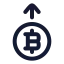 Bitcoinup icon with stroke rounded style