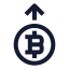 Bitcoinup icon with stroke sharp style