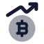Bitcoinup icon with bulk rounded style