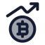 Bitcoinup icon with duotone rounded style