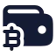 Bitcoinwallet icon with solid rounded style