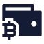 Bitcoinwallet icon with solid sharp style