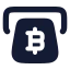 Bitcoinwithdraw icon with solid rounded style