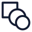 Blend icon with stroke sharp style