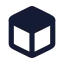 Blockchain icon with solid rounded style