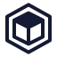 Blockchain icon with solid sharp style