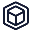 Blockchain icon with stroke rounded style