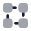 Blockchain icon with bulk rounded style