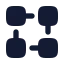 Blockchain icon with solid rounded style