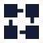 Blockchain icon with solid sharp style
