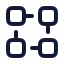 Blockchain icon with stroke rounded style