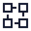 Blockchain icon with stroke sharp style