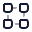 Blockchain icon with twotone rounded style