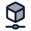 Blockchain icon with duotone rounded style