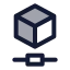 Blockchain icon with duotone standard style
