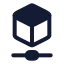 Blockchain icon with solid rounded style