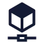 Blockchain icon with solid sharp style