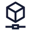 Blockchain icon with stroke sharp style