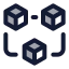 Blockchain icon with duotone standard style