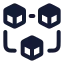 Blockchain icon with solid rounded style
