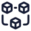 Blockchain icon with stroke rounded style