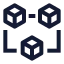 Blockchain icon with stroke sharp style