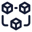 Blockchain icon with stroke standard style