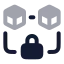 Blockchain icon with bulk rounded style