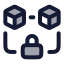 Blockchain icon with duotone rounded style