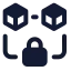 Blockchain icon with solid standard style