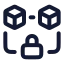 Blockchain icon with stroke rounded style