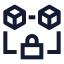 Blockchain icon with stroke sharp style