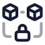 Blockchain icon with twotone rounded style