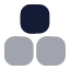Blocks icon with bulk rounded style
