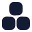 Blocks icon with solid rounded style