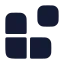 Blocks icon with solid rounded style