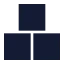 Blocks icon with solid sharp style