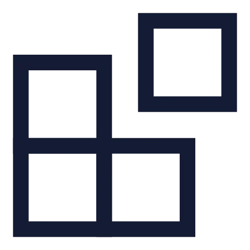 Blocks Icon in Stroke Sharp style