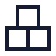 Blocks icon with stroke sharp style