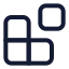 Blocks icon with stroke standard style