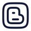 Blogger icon with stroke rounded style