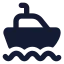 Boat icon with solid rounded style