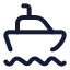Boat icon with stroke rounded style