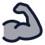 Bodypartmuscle icon with duotone rounded style