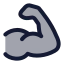 Bodypartmuscle icon with duotone rounded style