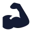 Bodypartmuscle icon with solid sharp style