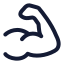 Bodypartmuscle icon with stroke rounded style