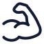 Bodypartmuscle icon with stroke rounded style