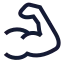 Bodypartmuscle icon with stroke sharp style
